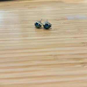 Kendra Scott post earrings - gold with blue iridescent stone